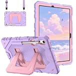 FINTIE Kids Friendly Case for Samsung Galaxy Tab S10 Lite/ S10 FE/ S9 FE 10.9 Inch/Tab S9 11 Inch, Fully-Body Rugged Heavy Duty Shockproof Protective Case with Kickstand & Shoulder Strap, Purple