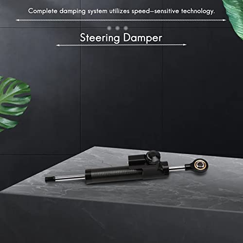 Lobamop Universeller Lenkungs DäMpfer Motorrad Stabilisator Linear Umgekehrte Sichere Kontrolle CNC für MT09 MT07 YZF R1 R6 Schwarz