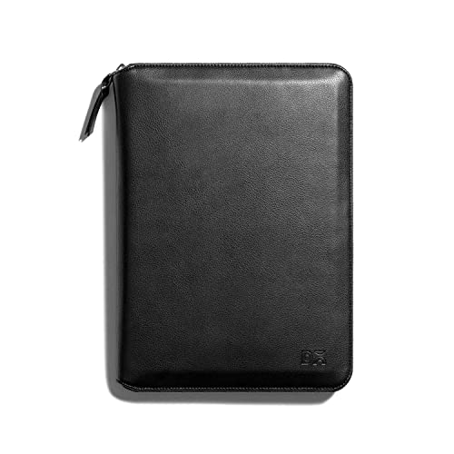 Image of DailyObjects Urbane Tech Folio - Black, Gadget Organiser Tech Kit for Laptops and Office Accessories|Vegan Faux Leather|Lightweight and Soft|Sensitive Material with YKK Zipper