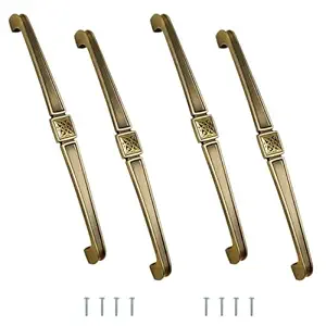 VOLO Antique Brass and Pvd Gold Design, Wardrobe Door/Cabinet Door/Drawer Pull Handle for Kitchen/Office/Bedroom/Sliding Closet. (R-122) (2, 224mm)