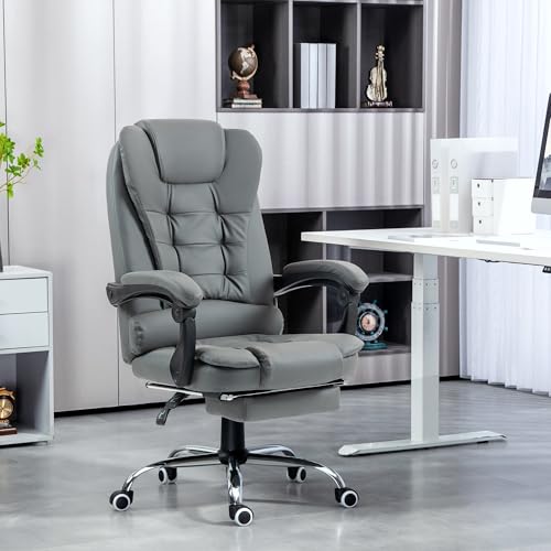 Fauteuil bureau inclinable 145° avec repose-pied HOMCOM