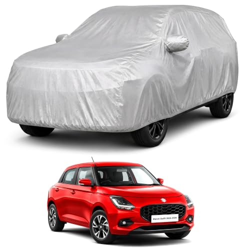 Image of Autofact Car Body Cover Compatible with Swift 2025-2026 | Custom Fit Car Cover | 100% Water-Resistant| Triple-Stitched Lightweight Fabric | Dustproof | Indoor & Outdoor Use | Elastic Bottom