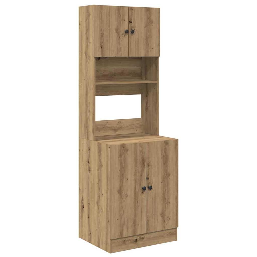 Buffet de cuisine en chêne Artisan armoire haute moderne de rangement 2 pièces 60 cm