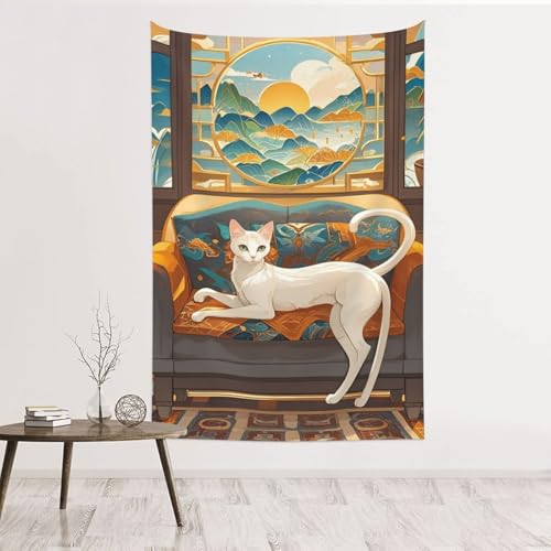 Tapisserie murale Shiba Inu velours peche decoration grand format salon