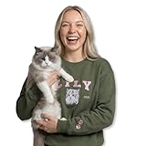 COUPLEHOODIES Custom Dog Portrait Sweatshirt from Photo – Personalized Pet Embroidered Memorial Hoodie – Dog Mom Sweatshirt - Gift for Pet Loss, Christmas, Father’s Day (Varsity-Cat)
