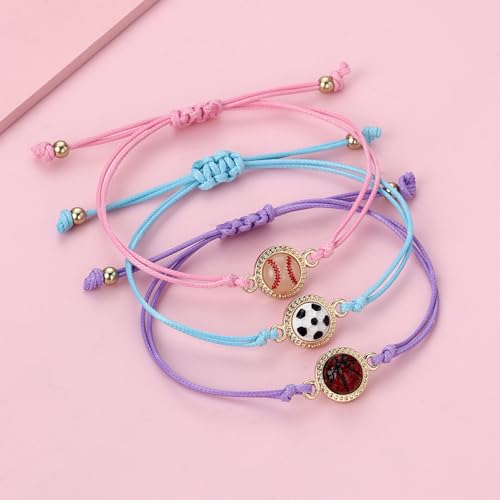 Pulseras de baloncesto CERSLIMO infantiles ajustables de joyería para amigas 6