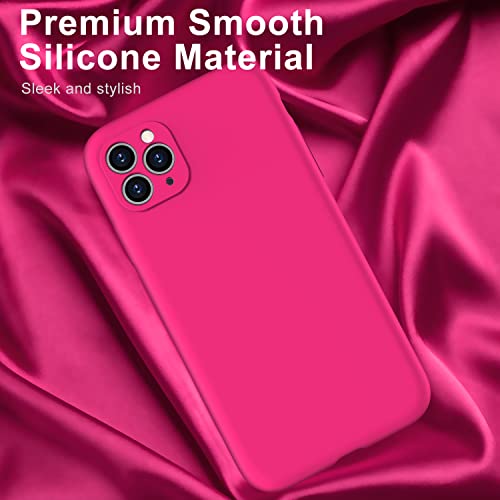 Deenakin Iphone 11 Pro Max Case With Screen Protector,Enhance Camera Protection,Soft Flexible Silicone Gel Rubber Cover,Slim Fit Shockproof Protective Phone Case For Iphone 11 Pro Max 6.5" Hot Pink #TOP2