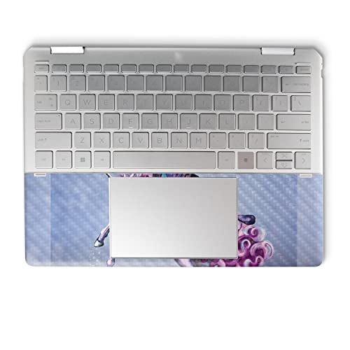 Image of MightySkins Carbon Fiber Skin Compatible with HP Spectre x360 14 inch (2022) Full Wrap Kit - Lilac Unicorn | Protective, Durable Textured Carbon Fiber Finish | Easy to Apply | Made in The USA