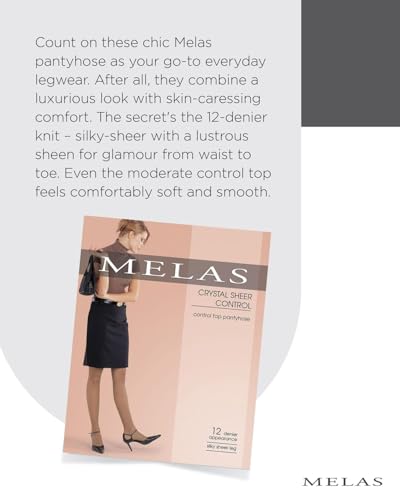 Image of Women's 12 Denier Soft Sheen Crystal Sheer Control Top Pantyhose