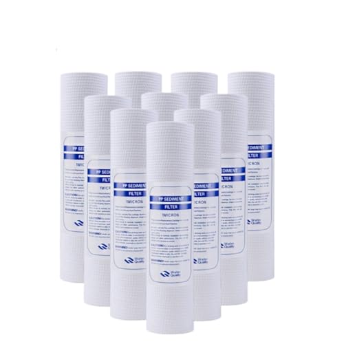 Paquete de 10 cartuchos de filtro de agua de sedimentos PPF de 10 pulgadas, 1 y 5 micrones for ósmosis inversa(120G-1 micron)