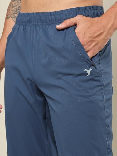 Image of TECHNOSPORT Men Mid Rise Regular Fit Solid Stretchable Joggers, Techno Dry for Regular Use and Sports