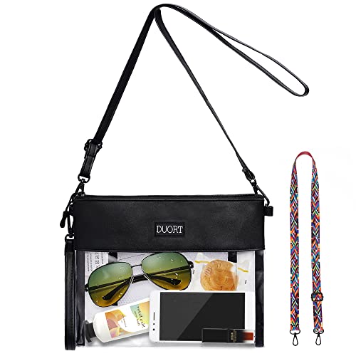Clear Bag Stadium Approved, TPU Clear Purses Inside Pocket，Crossbody Bag Adjustable Strap for Concert，Sporting Events