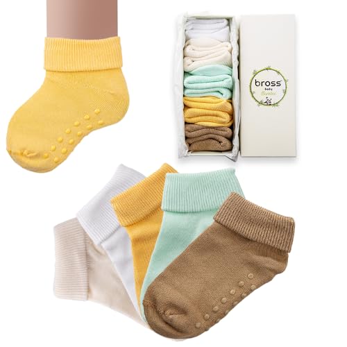 Baby Viscose Bamboo Non-slip Crew Socks 5 Packs of Box Newborn Gift Box2