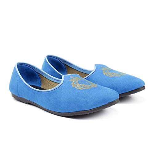 Image of YUVRATO BAXI Men's Suede Material Fashionable Casual Punjabi Jutti, Nagra and Mojari
