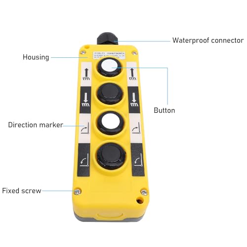 Interruptor de botón de grúa IP68 con 4 botones para control industrial AC250V 3