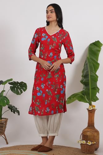 Image of W for Woman Pink Bold Geometric Printed Pure Cotton Straight Kurta