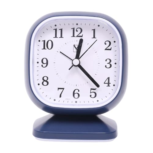 KACCDE Reloj despertador contemporáneo con mecanismo silencioso para decoración de dormitorio de niños, minimalistas, cuadrado, redondo, analógico