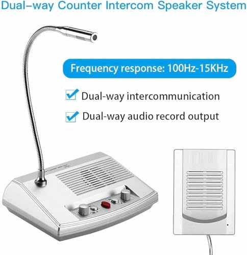 Sistema de intercomunicación de doble vía con micrófono inalámbrico y control de volumen, altavoz fuerte para una comunicación segura en bancos, hospitales, tiendas y oficinas