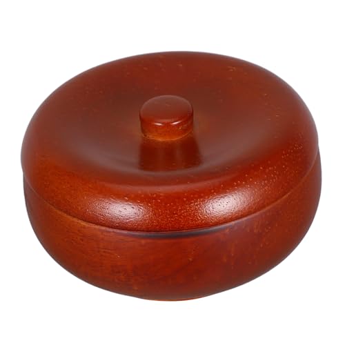 OUNONA Men's Shaving Bowl Wooden Shaving Soap Dish Lid Cream Bowl for Barber Cup