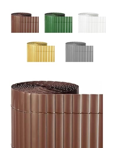 Jardin202 - Cañizo PVC Doble Cara 1400gr – Durabilidad y Privacidad con Bridas de Fijación Incluidas | 1x3m (Marrón)