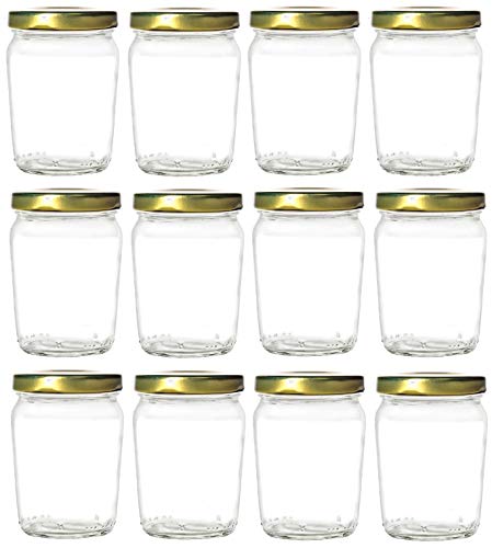 Nakpunar 12 pcs 6 oz Globe Glass Jars with Lids - Round, Spherical