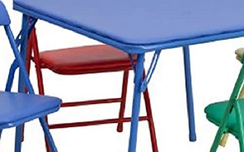 Flash Furniture Kids Colorful 5 Piece Folding Table And Chair Set, Blue #TOP5