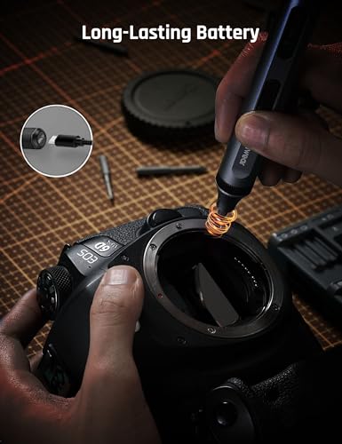 Mini Electric Screwdriver, 52 in 1 Electric Screwdriver Kit with 48 Magnetic Bits, Soleilwear Precision Screwdriver Cordless Repair Tool with Tweezers and Pry Bar