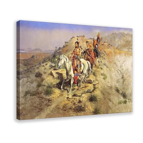 On The Warpath Charles M Russell impression sur toile pour salon style western