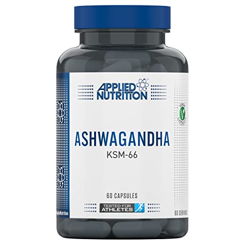 Applied Nutrition Ashwagandha KSM-66 - Premium Ashwagandha Herbal Supplement for Energy Anxiety Stress Made in the UK (60 Capsules)
