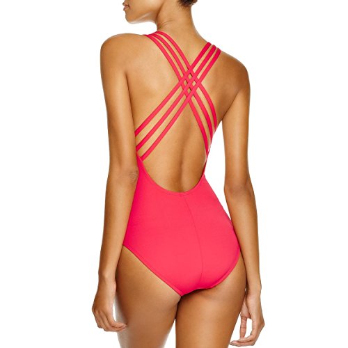 Image of La Blanca Women's Island Goddess Deep-V Strappy Back Mio One Piece Swimsuit with Tummy Toner
