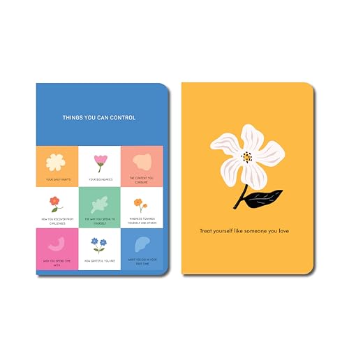 Image of FACTOR NOTES A6 Notebook Combo Pack (Light & Dark) | Set of 2 Cute Aesthetic Pocket Notebooks | 160 Pages Each, 90 GSM Thick Paper | Cute Aesthetic Notebooks for Women