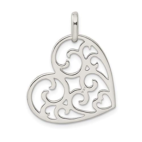 Sterling Silver Filigree Heart Charm3