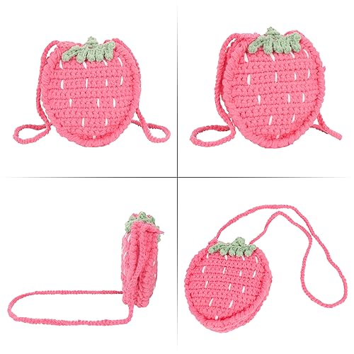 Image of Minache Women Mini Fruit Knitting yarn Crochet Crossbody Shoulder Bag Coin Purse