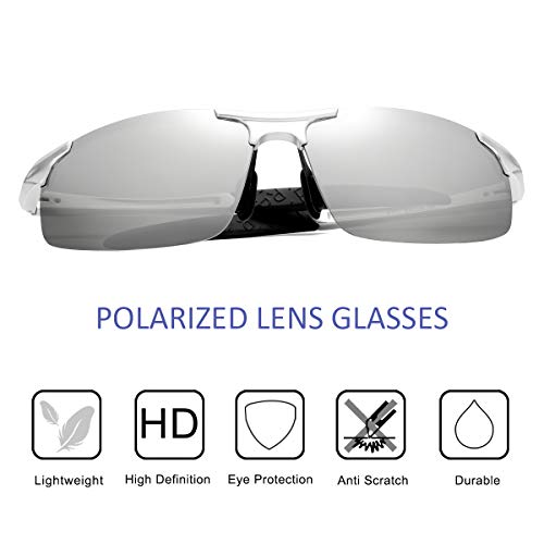 Image of Mens Sports Polarized Sunglasses Driving Metal Frame UV Protection Sunglasses For Men 8177