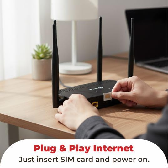 Image of Trueview R500 4G Wi-Fi Router with Wi-Fi 6 Support | SIM Based Internet Router with LAN Port | Plug & Play Wireless Router for Home, Office & CCTV | Made in Bharat