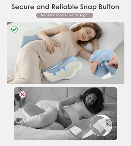 Image of Memory Foam Pregnancy Pillows for Sleeping, Side Sleeper Maternity Pillow Support for Back Belly HIPS, Adjustable Wedge Pillow for Pregnant Women, Side Sleeping Pregnant Pillows with Pillowcase