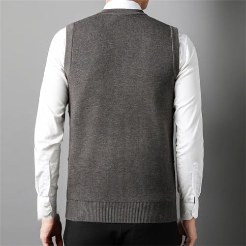 Men's Soft Sweater Vest Fashion V-Neck Sleeveless Plaids Button Down Knitted Cardigan Vest2