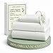 LANE LINEN 100% Organic Cotton White Twin XL Sheets Set 3-Piece Pure Percale Soft Bedding Breathable Fits Mattress Upto 15" Deep