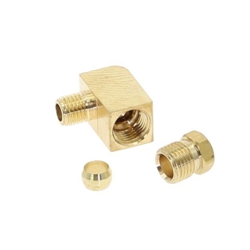 Ferrule Pipe Adapter Compression Fitting Connector, 1/8 1/4inch Brass Oil Pipe, Ferrule Tube Adapter(8MM X 1/4INCH)