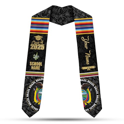 MonkeyVan Ecuadorians Graduation Sash Custom Ecuadorians American Flag Graduation Sash 2025 Ecuador Graduation Stole Ec7