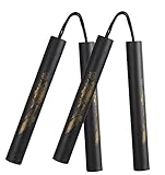 Jaswass Safe Foam Rubber Training Nunchakus Cord Nunchucks 2PCS for Kids Beginners Practice and Training (Black)