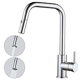★【360° Schwenkbar Wasserhahn】: Küchenarmatur Ausziehbar ist 35cm hoch und 360° drehbare Funktion ist freundlich für Doppel-Spülbecken. Mit ausziehbarer Brause erleichtert Spültischarmatur die Arbeit von Reinigen und Spülen.