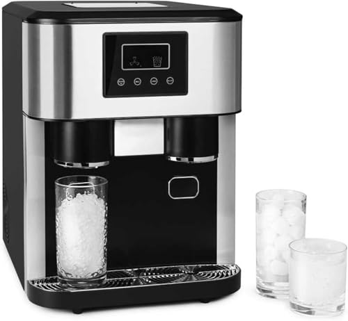 Máquina fabricadora de hielo de 1,8 L, con trituradora de hielo y dispensador de agua, controles táctiles, máquina de hielo para mostrador en hogar y cocina (negro)