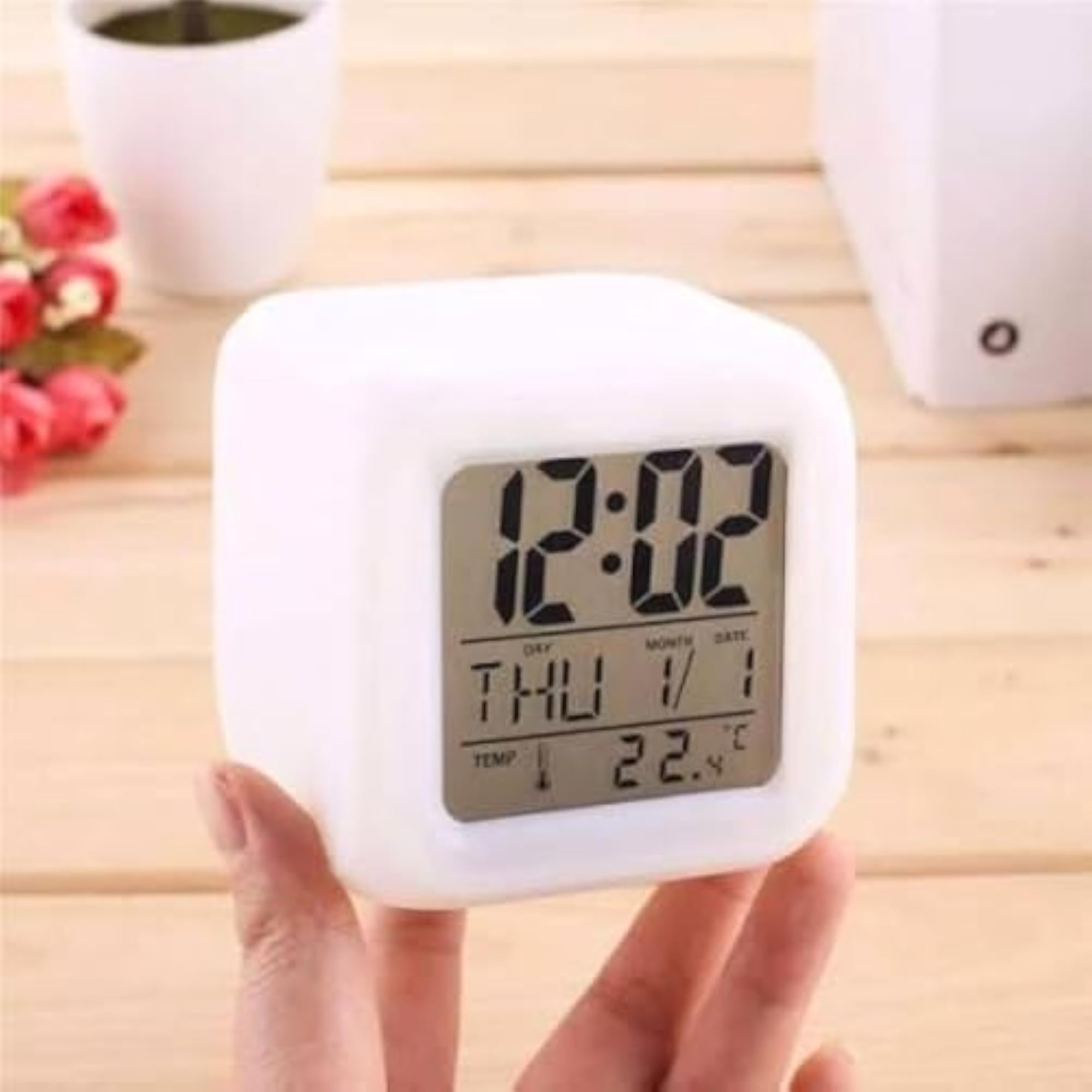 Digital Cube Alarm Clock with RGB LED Light
