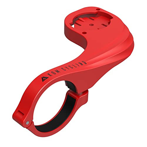 KOM Cycling Garmin Edge Bike Mount - Red, Compatible with Garmin Edge 20, 25, 500, 520, 530, 800, 810, 820, 1000, 1030