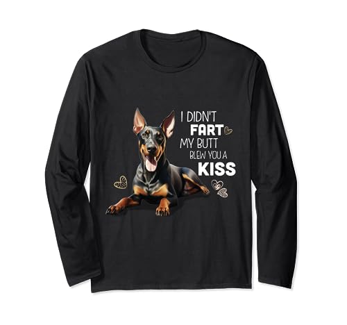 Divertenti top e accessori per cani Doberman Pincher per mamma Dobie o Dobie Dad o qualsiasi amante dei cani a cui piacciono i meme e le battute sui cani. I Didn't Fart My Butt Blew You A Kiss Funny Doberman Dog detto citazione