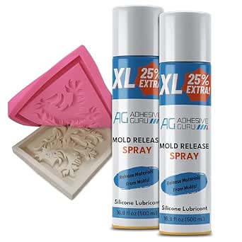 Silicone Mold Release Spray (2x16.9 fl oz / 500ml) for Epoxy Resin, Candle & All Molds