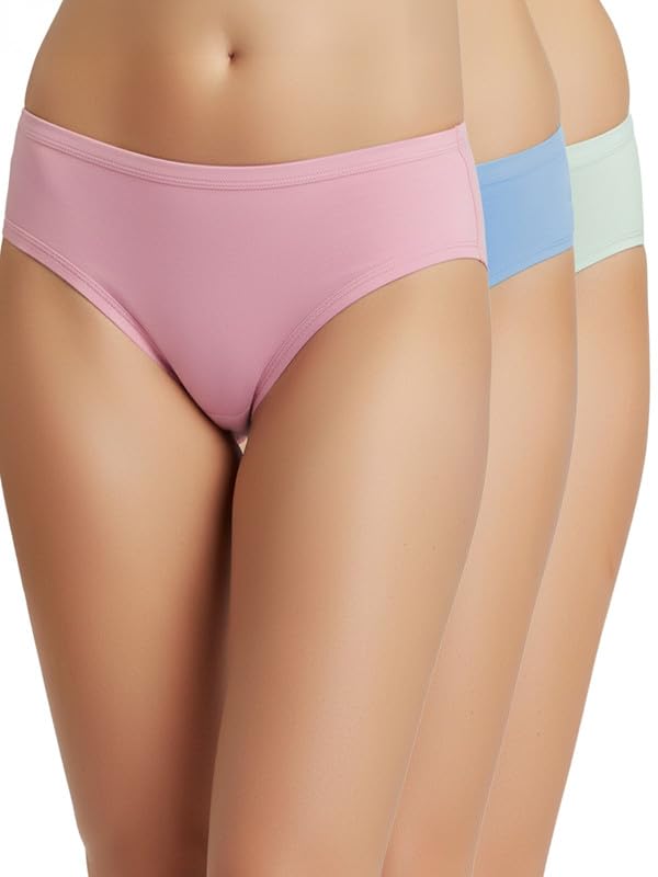 Women's Cotton Pack of 3 Mid Waist Hipster Panties with Inner Elastic-image-43