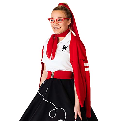 Hip Hop 50's Shop Women's V Neck Knit Varsity Cardigan Sweater Letterman Lightweight 6