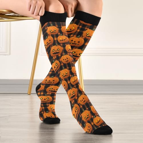 Image of Wusikd Pirate Skulls Compression Socks for Women and Men Circulation Cute Long Socks for Athletic Running 1